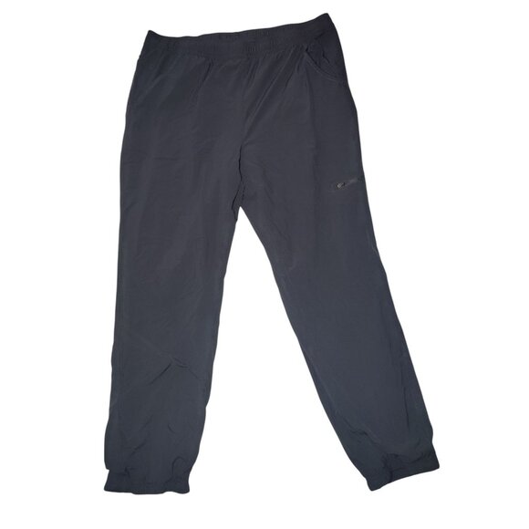 Eddie Bauer Fleece Lined Jogger Pants Black Zippered Cargo Pockets Pull On 16 - Picture 1 of 7